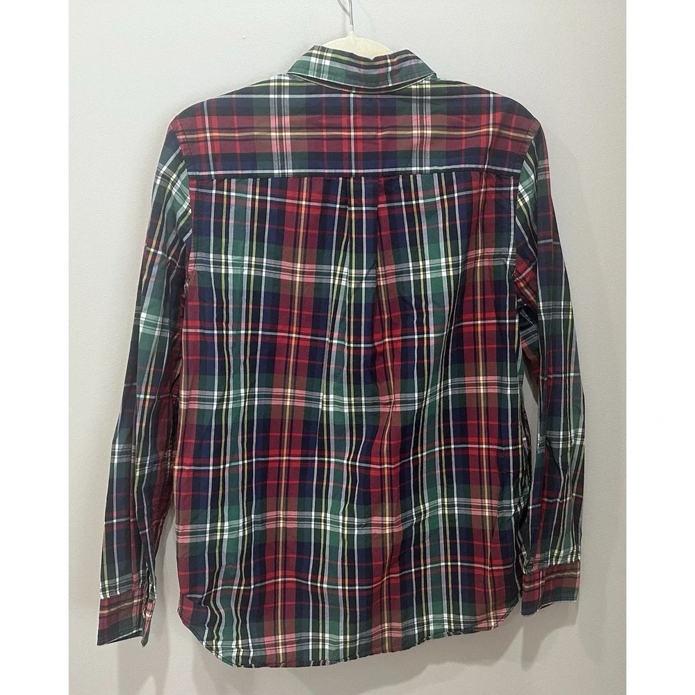 Ralph Lauren Boys XL 18-20 Plaid Button Down Shirt Red Green Blue 100% Cotton
